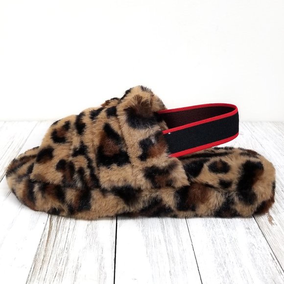 Cozy Leopard Print Faux Fur Slippers - Picture 5 of 6